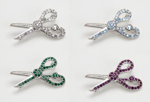 Decorative Brooches - Scissor Jeweled Pin