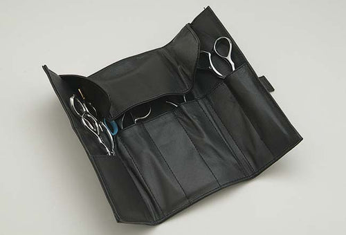 Shisato 6 Scissor Black Leather Case with Snap