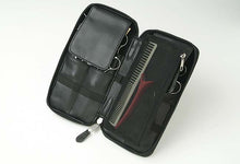 8 Scissor Black Zippered Case with Mesh Pouch